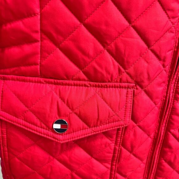 Tommy Hilfiger Vibrant Red Quilted Jacket, Women’s Size Large - Picture 5 of 8